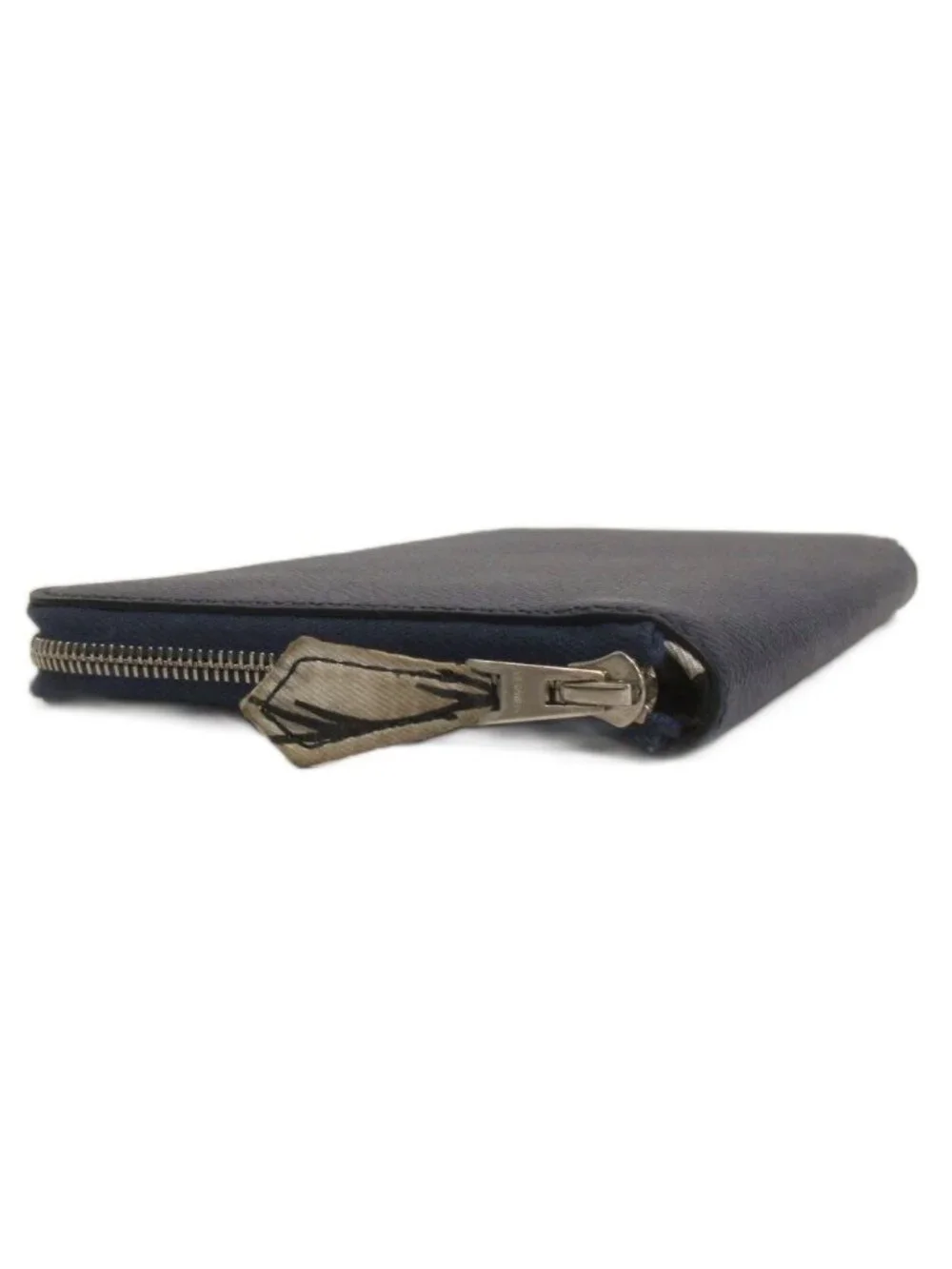 Hermes Azap Long Silk in Wallet Leather Navy